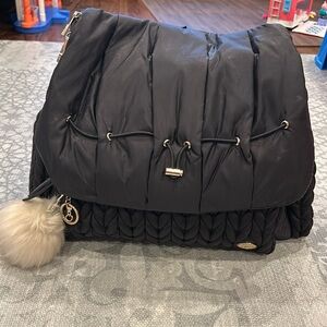 Black nylon happ diaper bag backpack/crossbody